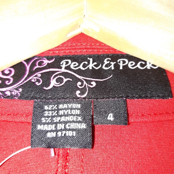 Peck & Peck Red Blazer w/ Black/Gold Buttons 4 - Picture 3 of 4